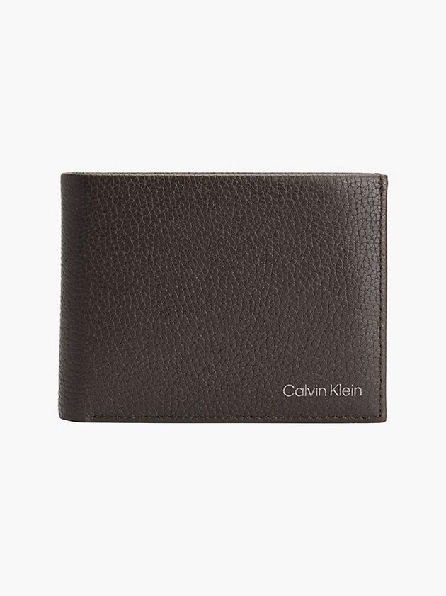 Calvin Klein USA Leather Rfid Trifold Mens Wallet Brown 4367185-LT